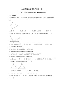 初中数学浙教版八年级上册1.5 三角形全等的判定优秀练习