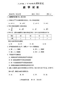 湖北省武汉市新洲区2022--2023学年八年级下学期期末数学试卷