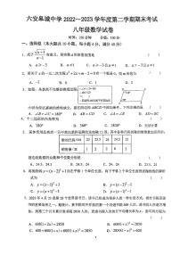 安徽省六安市金安区安徽省六安皋城中学2022-2023学年八年级下学期6月期末数学试题