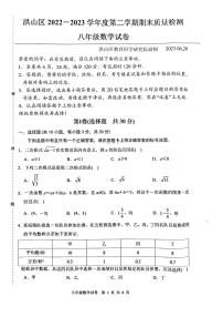 湖北省武汉市洪山区2022-2023学年八年级下学期期末考数学试题