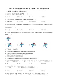 贵州省六盘水市2021-2022学年八年级下学期期中考试数学试卷(含解析)