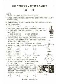 2023年河南省中考数学试卷+答案