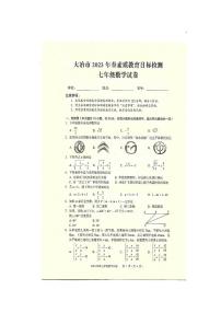 湖北省大冶市2022--2023学年下学期素质教育目标检测七年级数学试卷