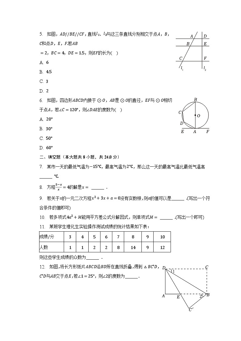 2023年吉林省松原市前郭县学区中考数学二模试卷（含解析）02