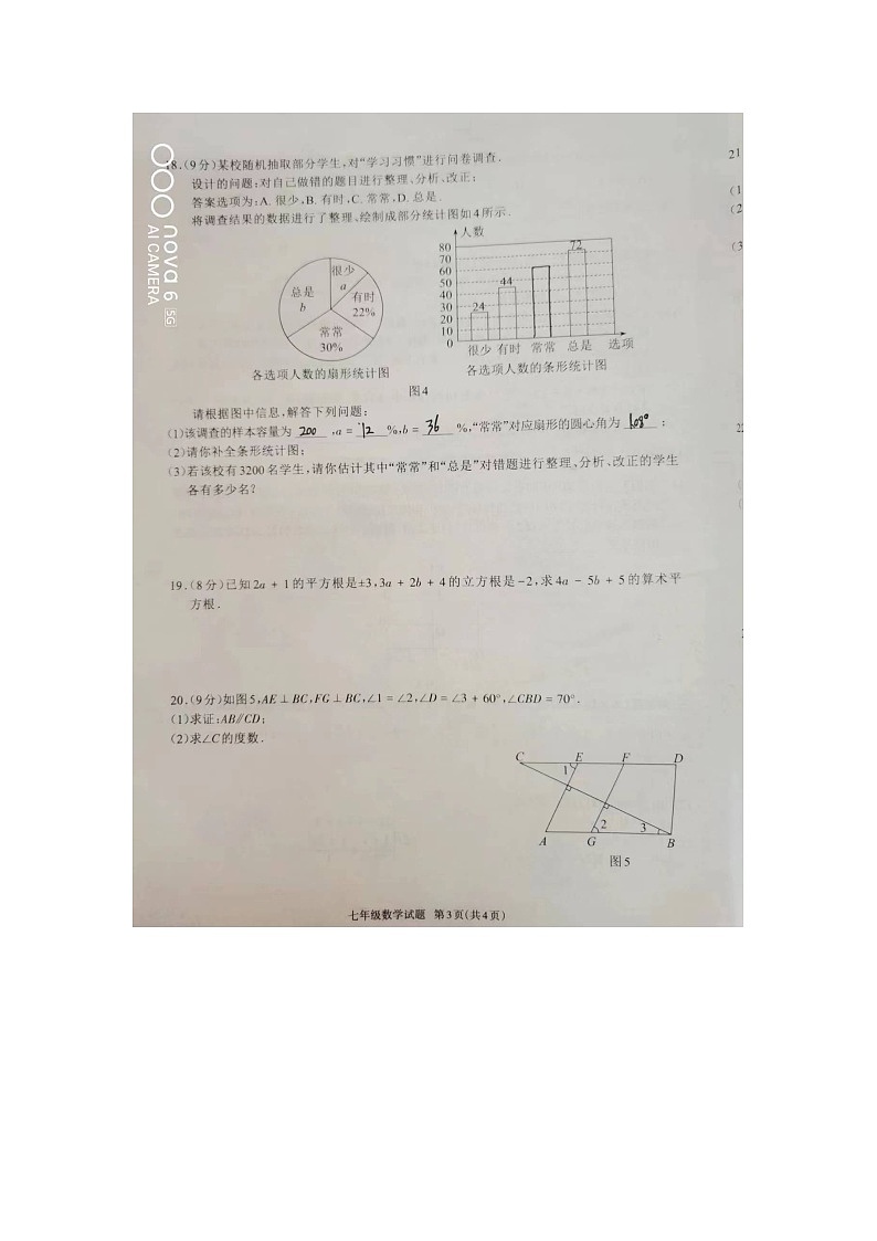 河南省驻马店市平舆县2022-2023学年七年级下学期6月期末数学试题03