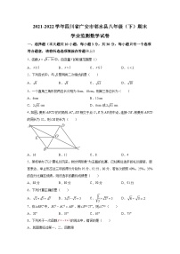 四川省广安市邻水县2021-2022学年八年级下学期学业监测（期末）数学试卷(含解析)