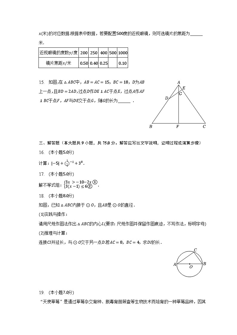 2023年山西省大同市部分学校中考数学联考试卷（含解析）03