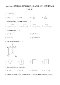 精品解析：重庆市沙坪坝区南开中学校2022-2023学年九年级下学期3月月考数学试题