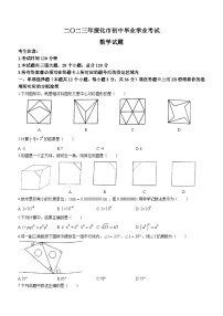 2023年黑龙江省绥化市数学中考真题(含答案)