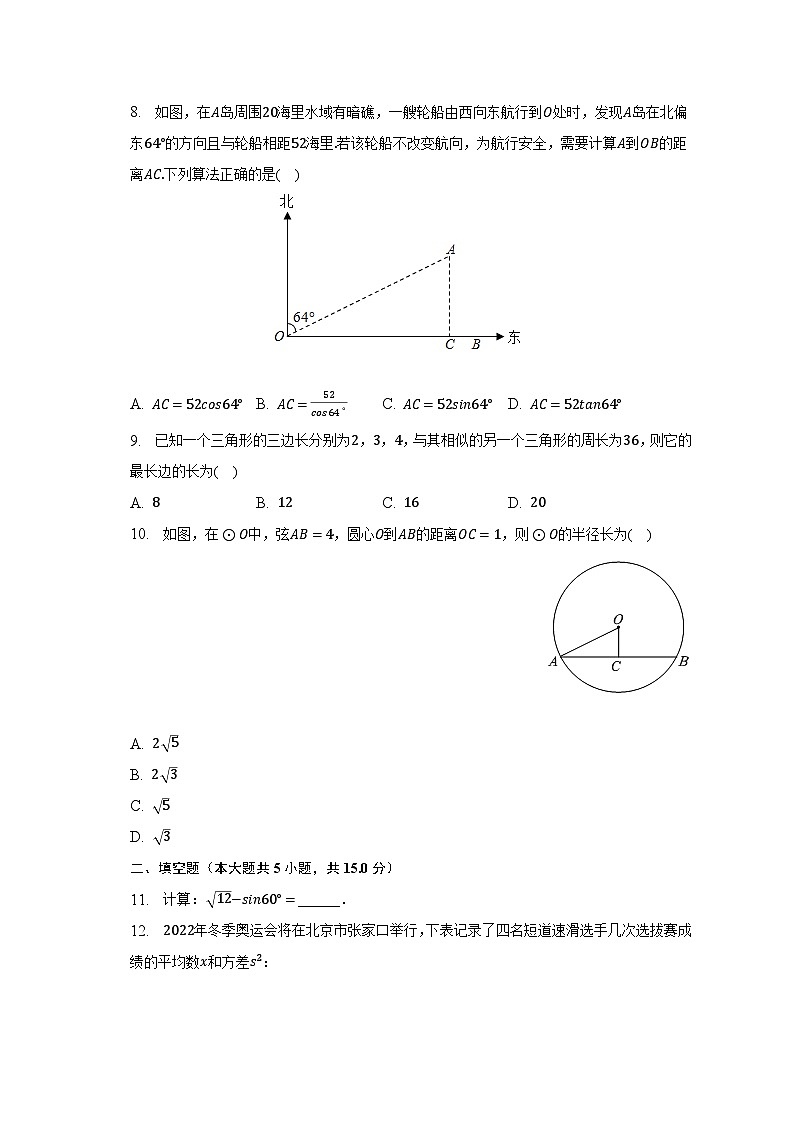 2023年广东省佛山市禅城区三模数学试卷（含解析）第2页