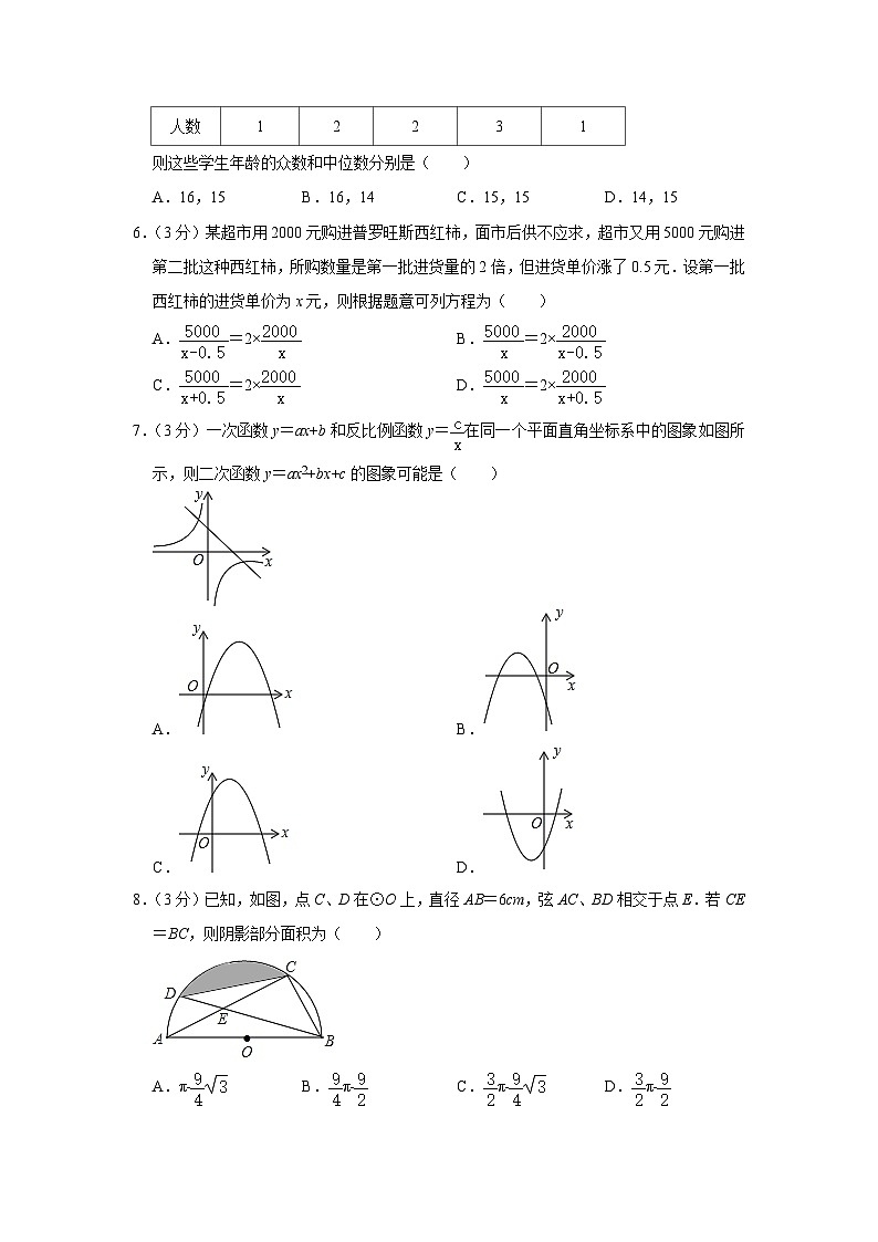 银川市第六中学2022届九年级下学期期中学业质量检测数学试卷(含解析)02