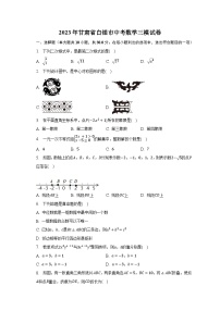 2023年甘肃省白银市中考数学三模试卷（含解析）