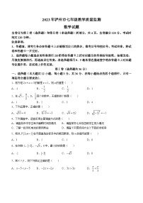 四川省泸州市2022-2023学年七年级下学期期末数学试题（含答案）