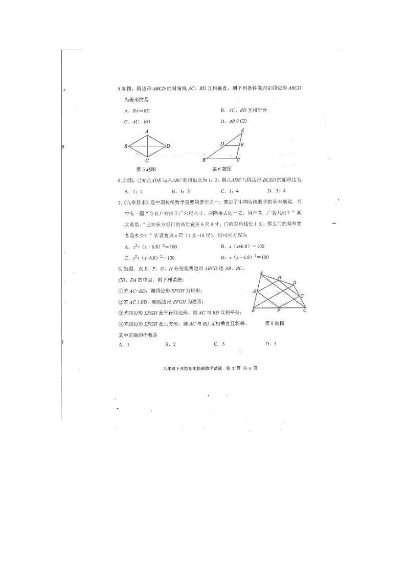 山东省泰安市新泰市2022-2023学年八年级下学期期末考试数学试题02