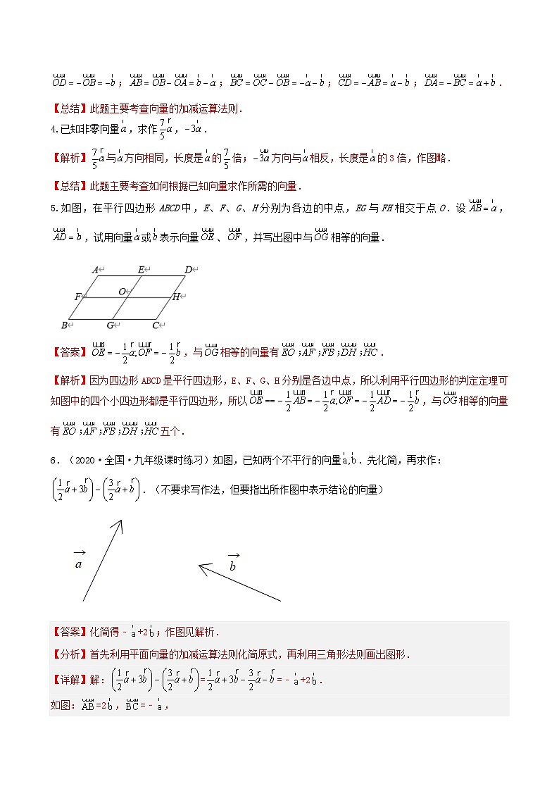 沪教版五四制数学九年级上册24.6 《实数与向量相乘》（第1课时）精品教学课件+作业（含答案）02