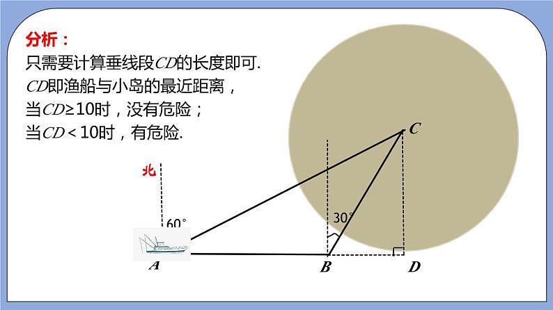 沪教版五四制数学九年级上册25.4《解直角三角形的应用—方向角》（第2课时）精品教学课件+作业（含答案）06