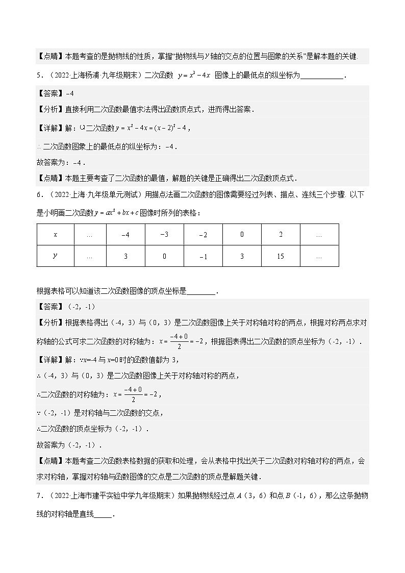 沪教版五四制数学九年级上册26.3 《二次函数y=ax2+bx+c的图像》（第4课时）精品教学课件+作业（含答案）03