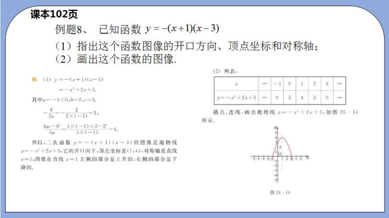 沪教版五四制数学九年级上册26.3 《二次函数y=ax2+bx+c的图像》（第5课时）精品教学课件+作业（含答案）05
