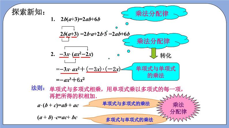 沪教版五四制数学七年级上册9.10 《单项式与多项式相乘》（第2课时）精品教学课件+作业（含答案）05