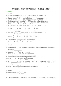 初中数学中考复习：12方程与不等式综合复习(含答案)