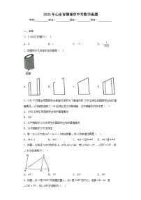 2023年山东省聊城市中考数学真题（无答案）