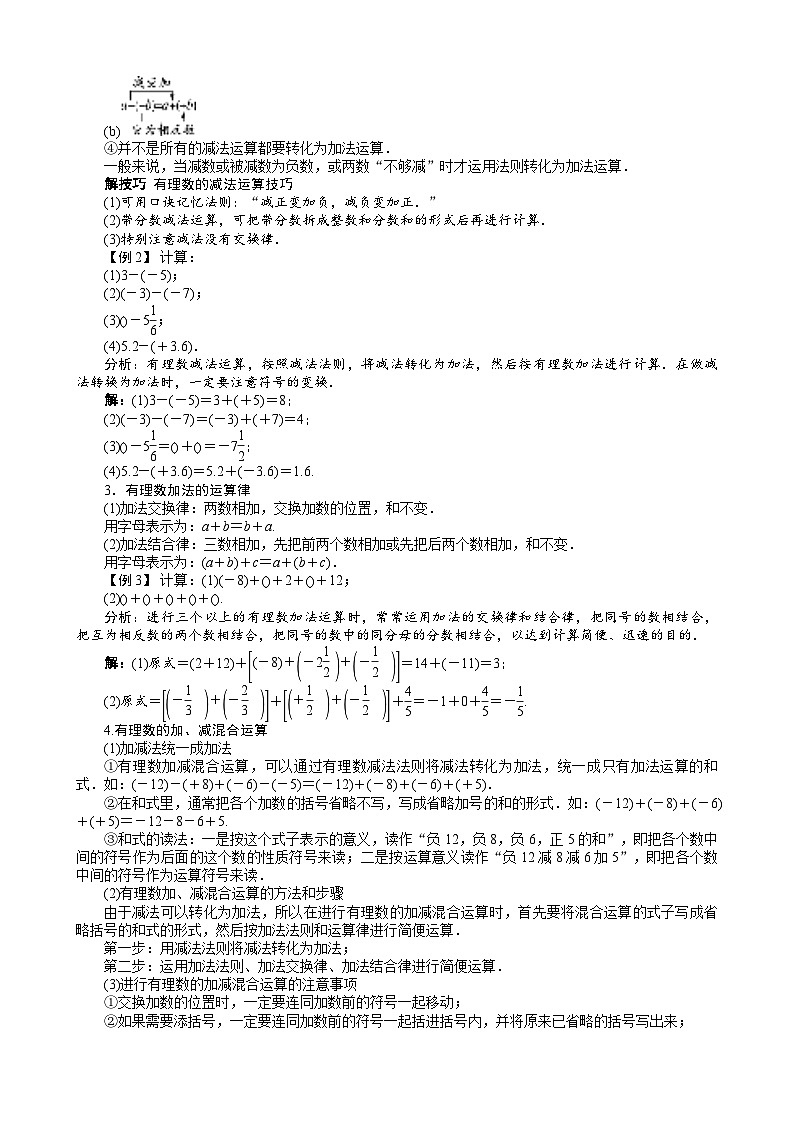 沪科版数学七年级上册 1.4　有理数的加减 学案02