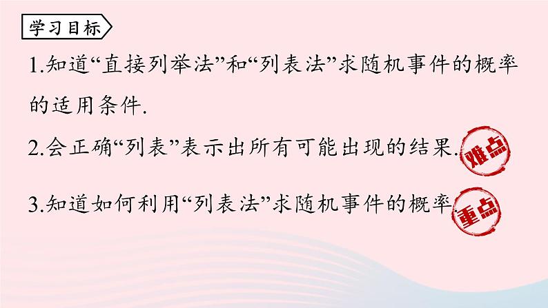 2023九年级数学上册第二十五章概率初步25.2用列举法求概率课时1课件（人教版）第3页