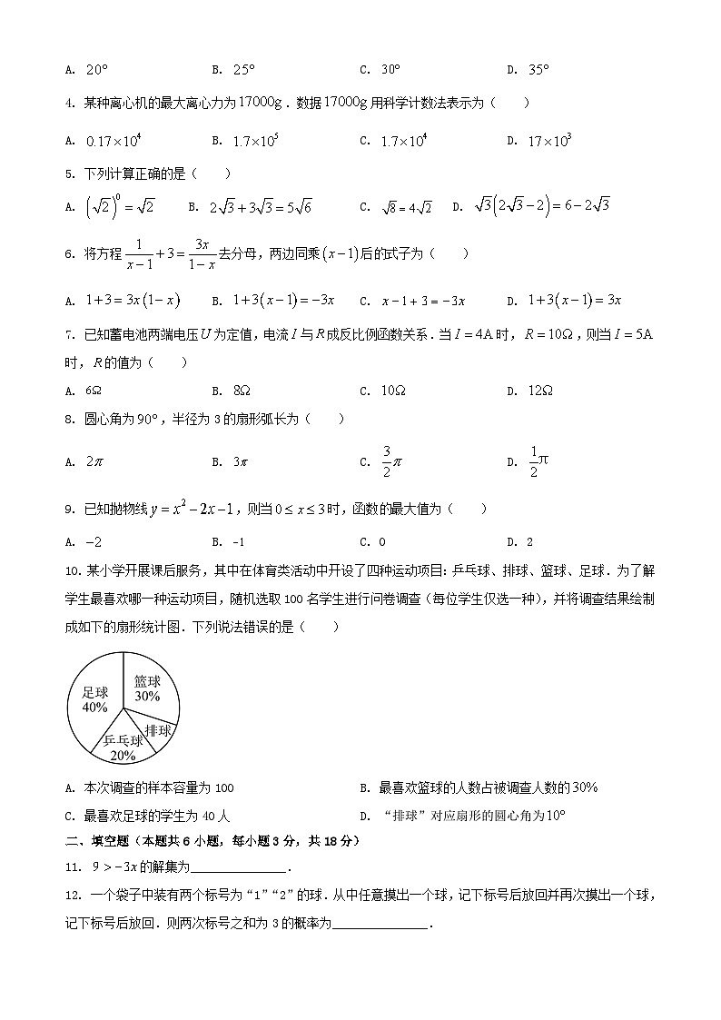 _2023年辽宁大连中考数学真题及答案第2页