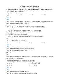 八年级下学期期末数学试题（解析版）