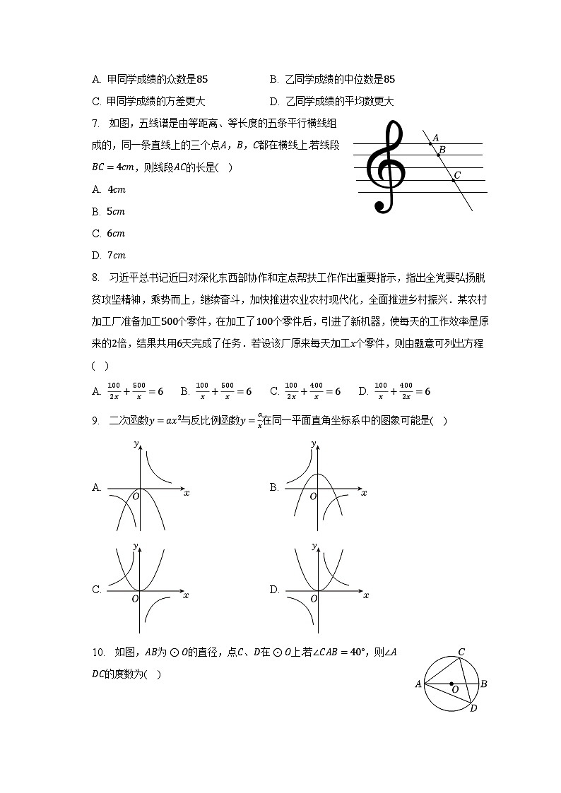 2023年福建省福州市部分校联考中考数学最后一卷（含解析）02