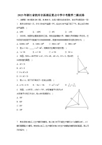 2023年浙江省杭州市西湖区重点中学中考数学二模试卷（含解析）