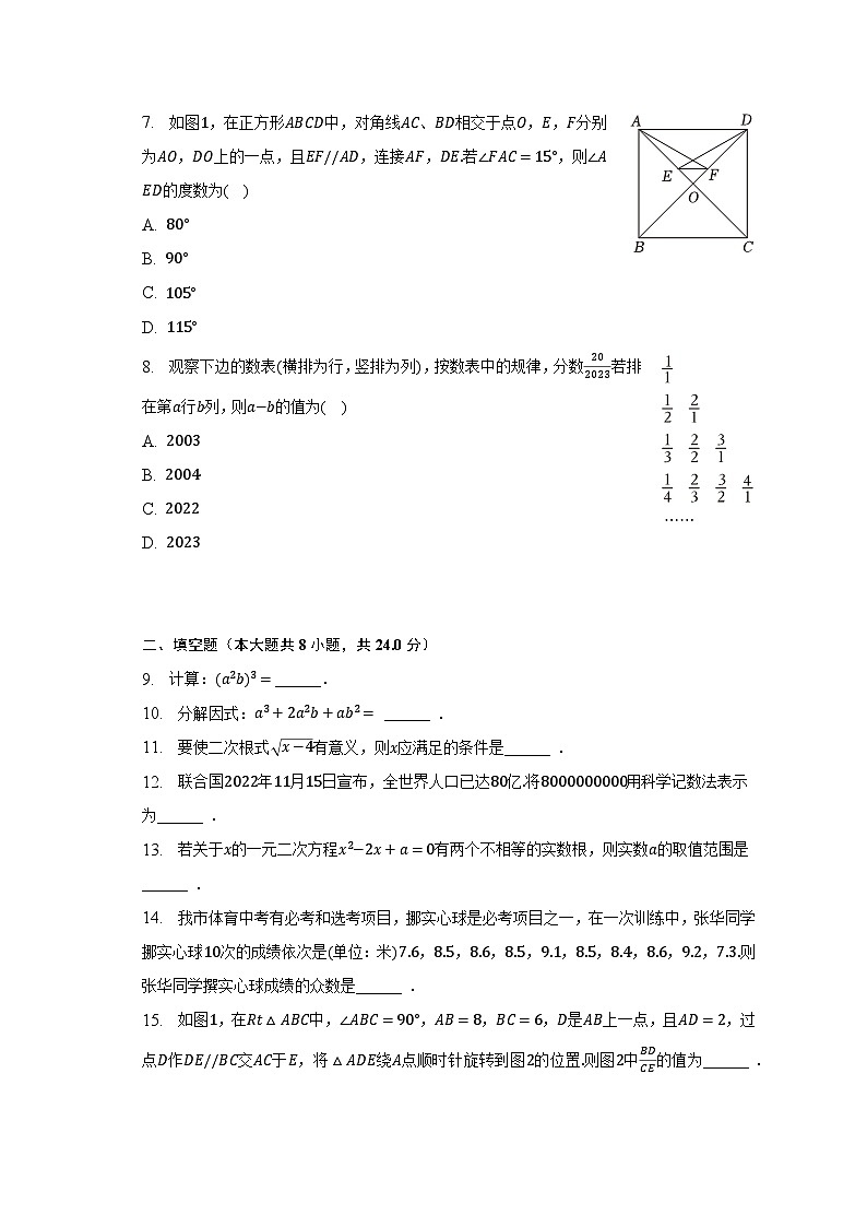 2023年湖南省常德市中考数学试卷（含解析）02