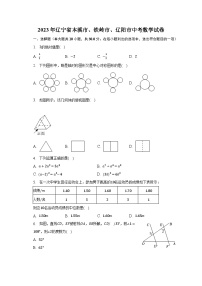 2023年辽宁省本溪市、铁岭市、辽阳市中考数学试卷（含解析）