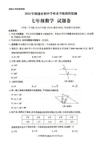 2023年云南省昭通市春季学期正道中学初中学业水平阶段性监测七年级数学