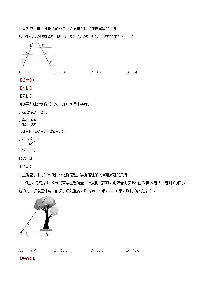 第36讲 相似三角形 单元综合检测（解析版）第2页