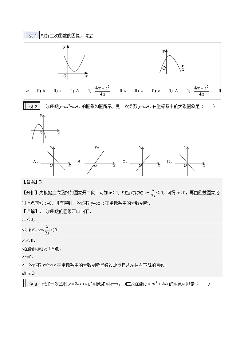 【暑假提升】2023年人教版数学八年级（八升九）暑假-专题2.7《二次函数的图像问题》预习讲学案（解析版）第2页