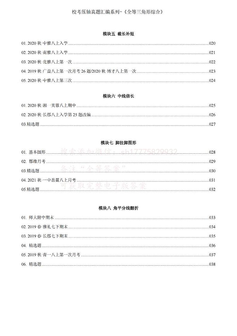 2023版全等三角形综合-习题册第2页