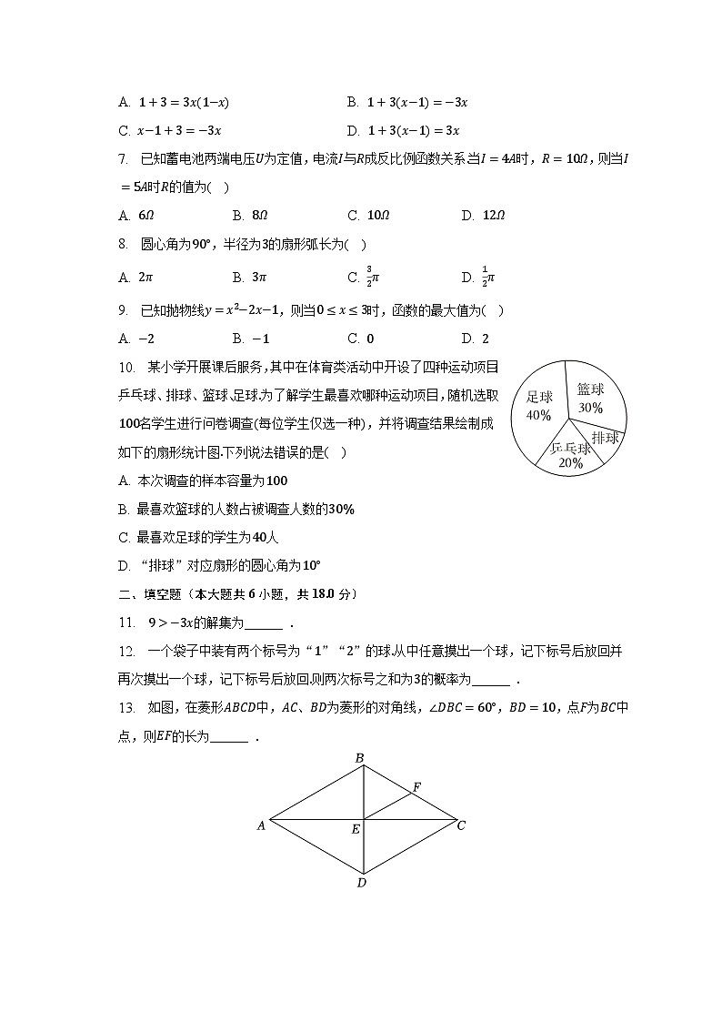 2023年辽宁省大连市中考数学试卷（含解析）02