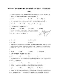 2022-2023学年新疆乌鲁木齐市水磨沟区八年级（下）期末数学试卷(含解析 )