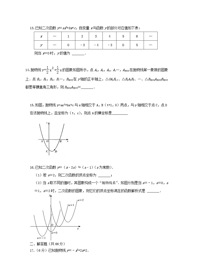 人教版数学九上 《22.1二次函数的图像与性质》综合测试卷03
