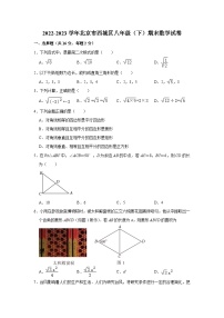 2022-2023学年北京市西城区八年级（下）期末数学试卷（无答案）