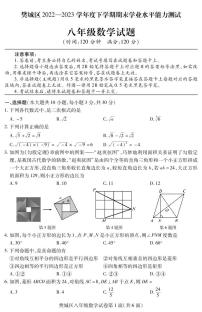 _湖北省襄阳市樊城区2022-2023学年八年级下学期期末学业水平能力测试数学试题