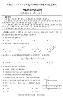 _湖北省襄阳市樊城区2022-2023学年七年级下学期期末学业水平能力测试数学试题