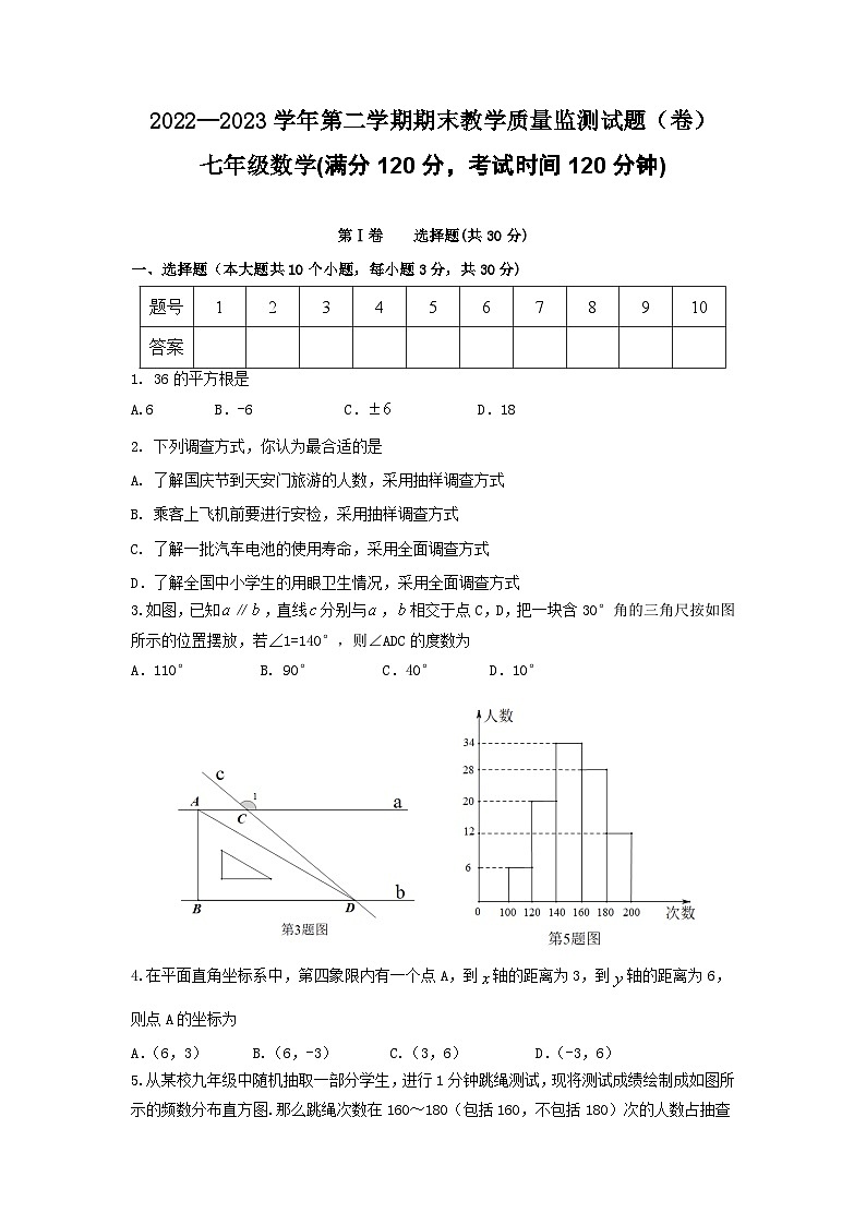 山西省吕梁市交城县2022-2023学年七年级下学期期末数学试题（含答案）01