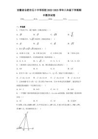 安徽省合肥市五十中学西校2022-2023学年八年级下学期期中数学试卷（含答案解析）