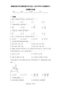 福建省泉州市石狮实验中学2022--2023学年九年级数学上学期期中试卷