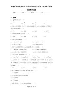 福建省南平市光泽县2022-2023学年七年级上学期期中质量检测数学试题