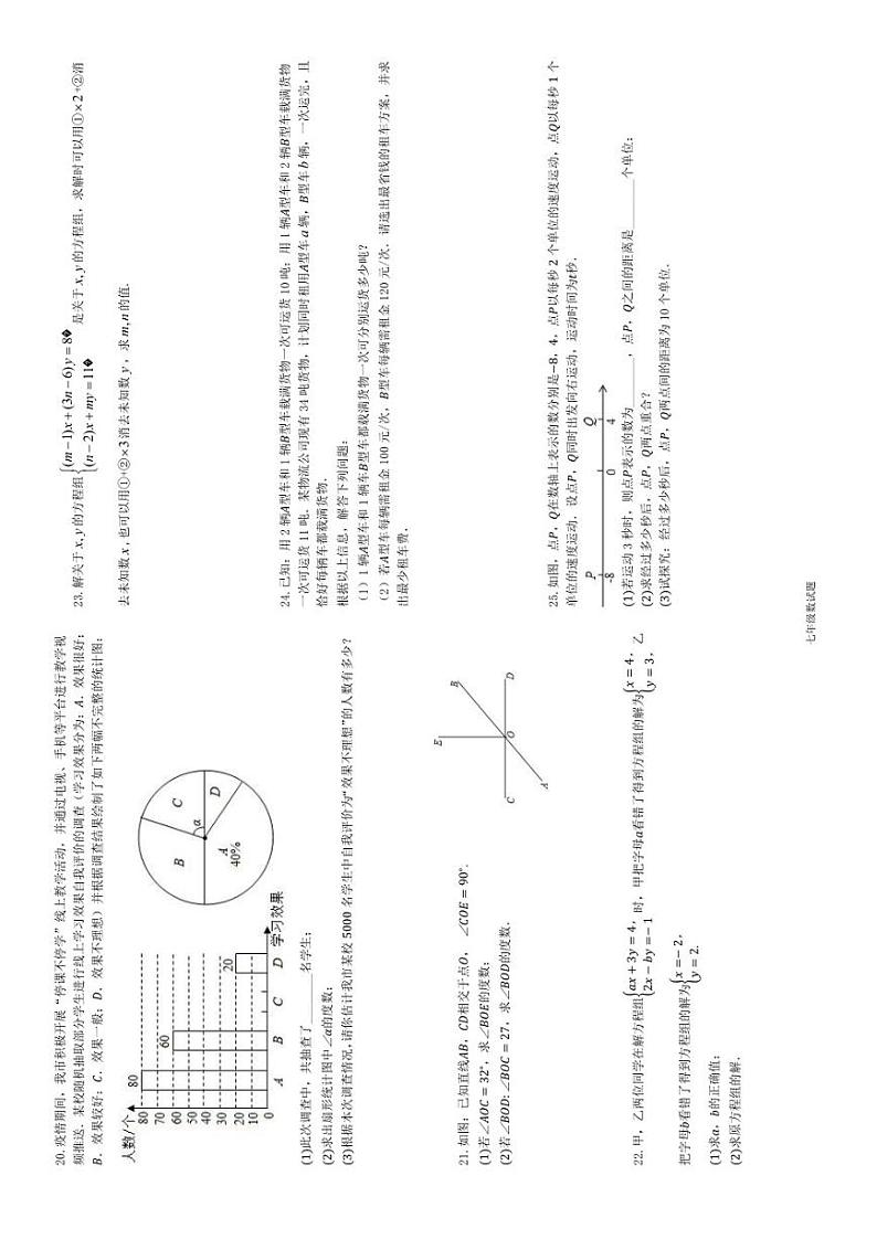 贵州省铜仁市沿河县初中第一教育集团2022——2023学年下学期七年级数学第一次统考试题02