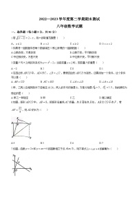 黑龙江省双鸭山市宝清县八五三农场中学2022-2023学年八年级下学期期末数学试题(无答案)