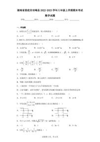 湖南省娄底市双峰县2022-2023学年八年级上学期期末考试数学试题